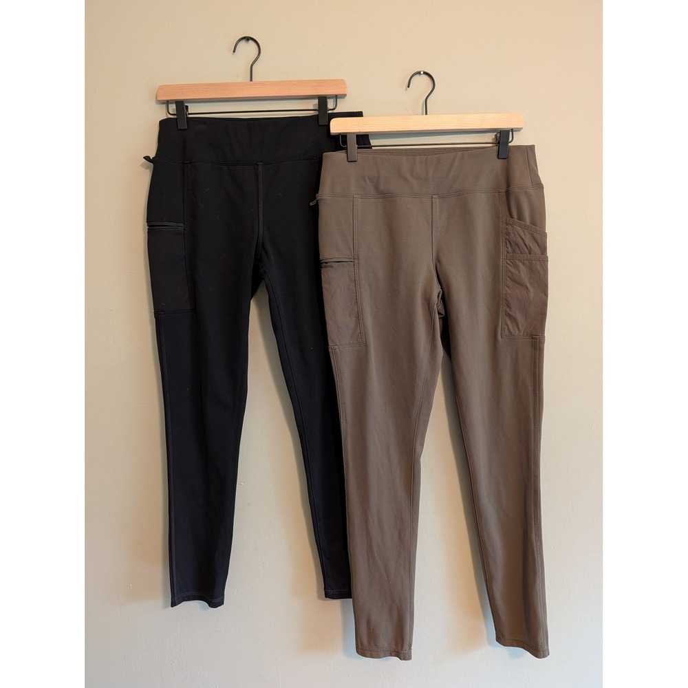 Lot of 2 Carhartt Force Fitted Utility Leggings Womens M Tall Black Brown 103609